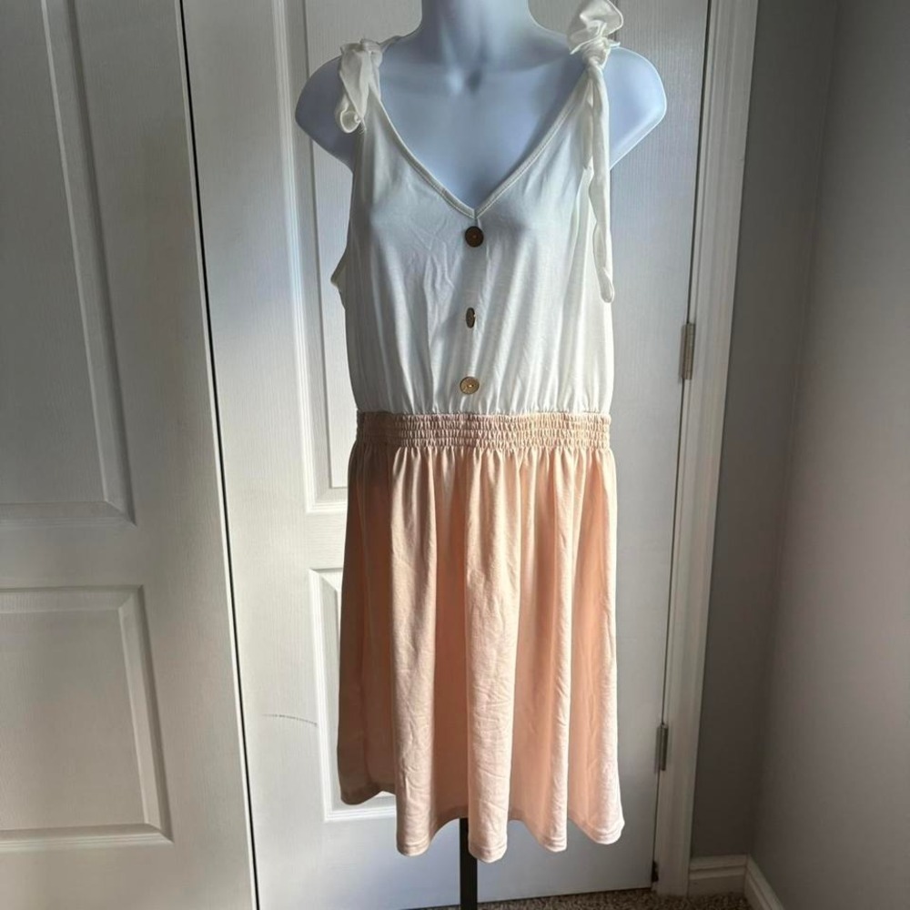 SHEIN Cream and pink dress‎